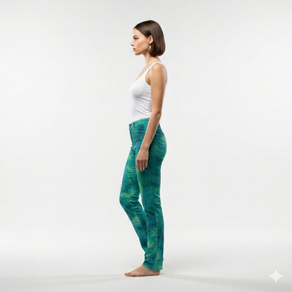 Skinny Jeans Turquoise Watercolors
