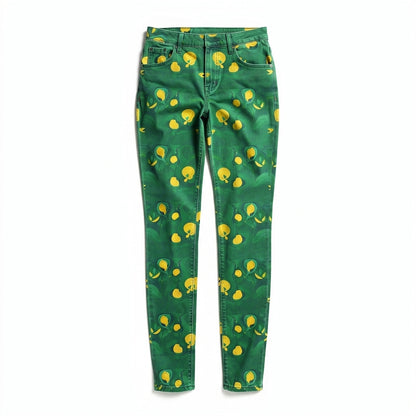Skinny Jeans Yellow Flowers – Slim Jeans in Heavyweight Stretch Cotton Denim