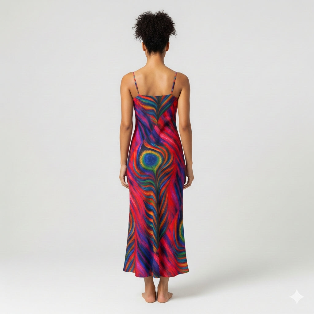 Bia Slip Dress Hot Pink Feather