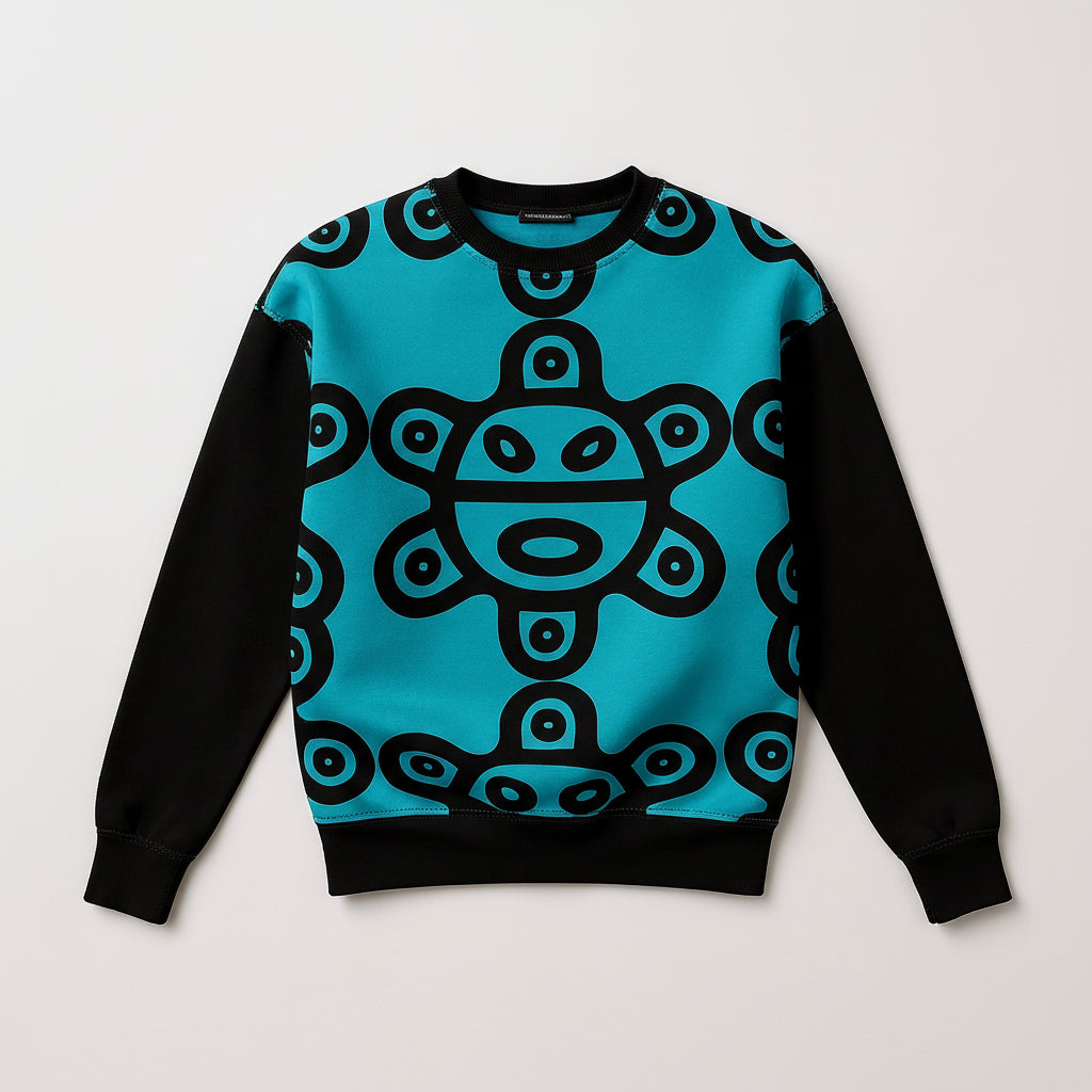 Taino Sol Sweater — Youth Crewneck Sweatshirt in Cotton Fleece
