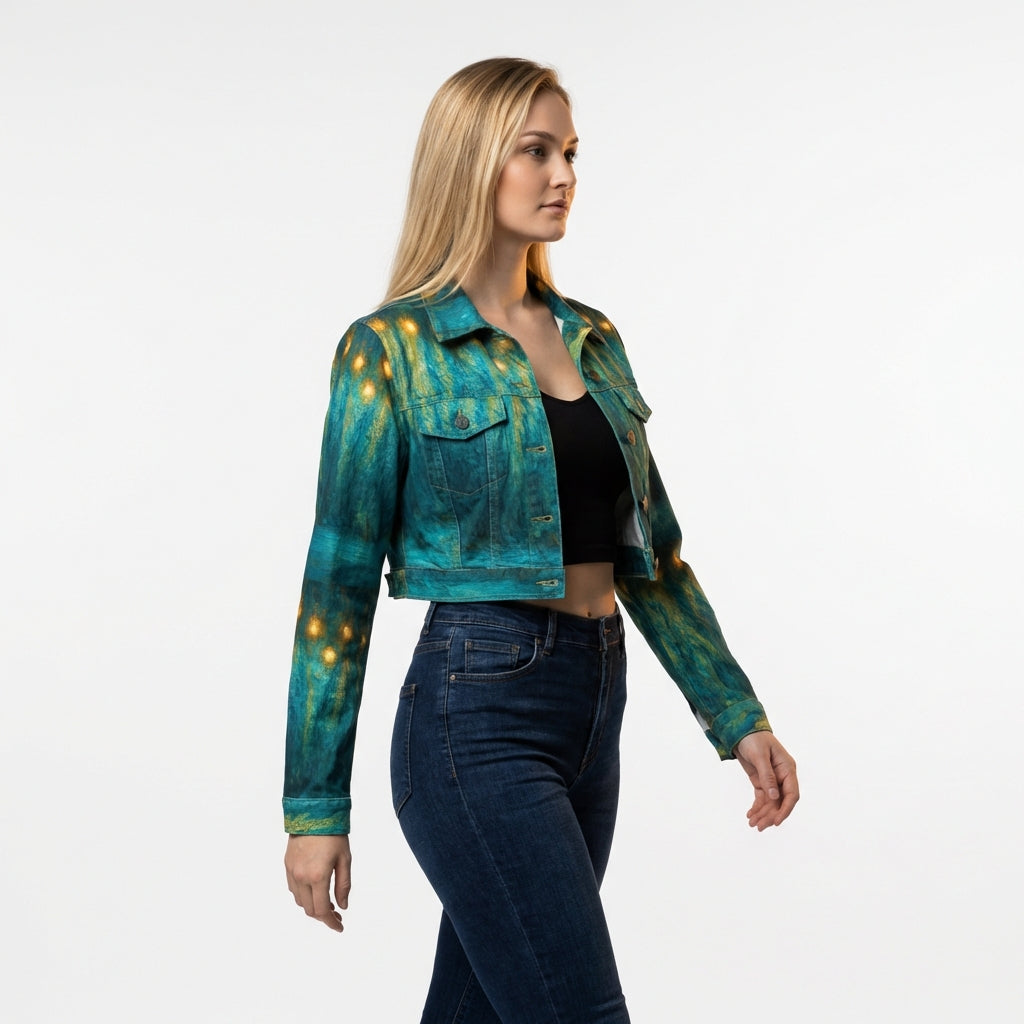 Cropped Jean Cotton Jacket Romantic Candlelight