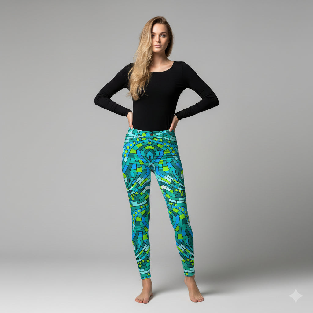 Skinny Jeans Mosaic 9 - Slim Jeans in Heavyweight Stretch Cotton Denim