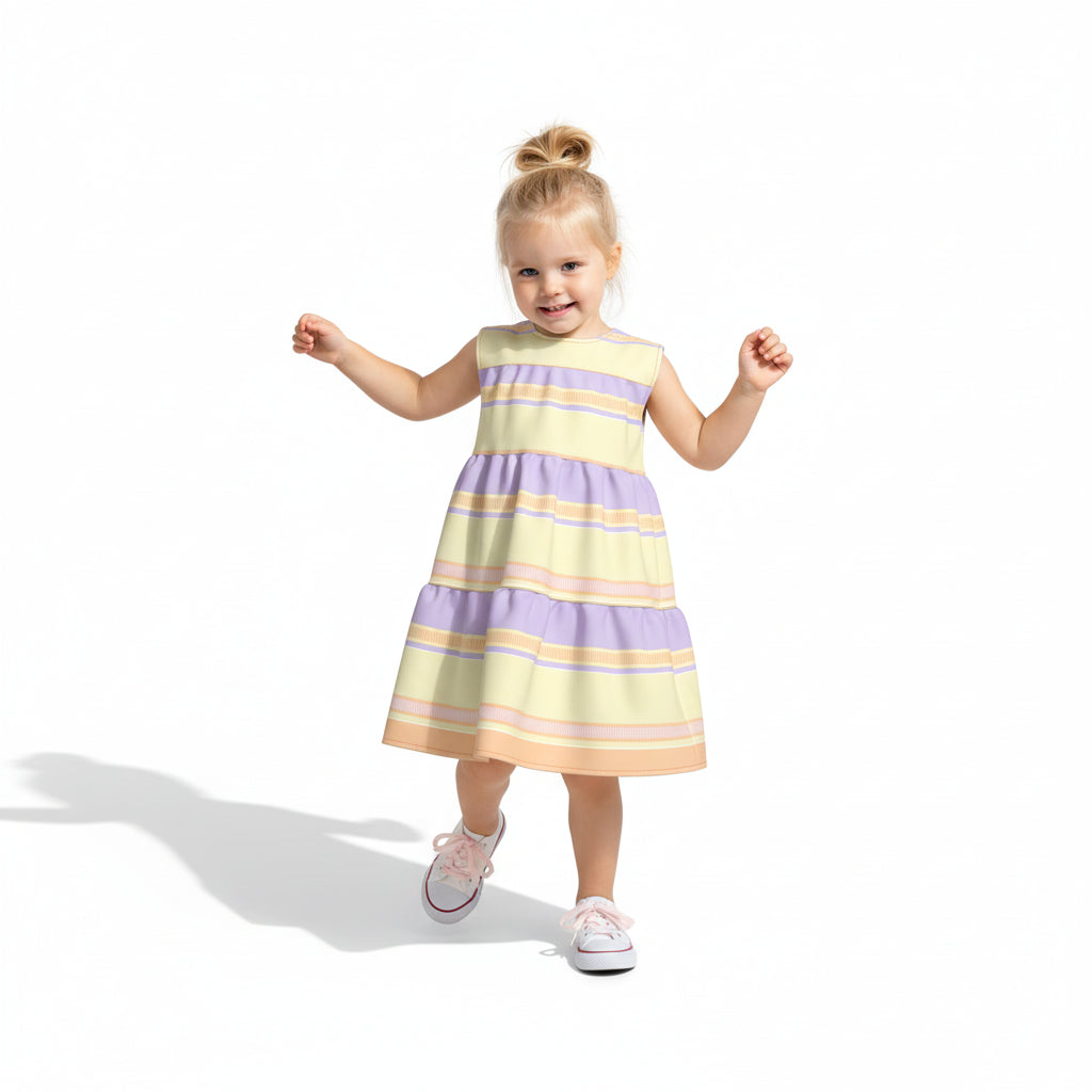 Kid's Ruffle Dress Without Lining in Paquin Pastel