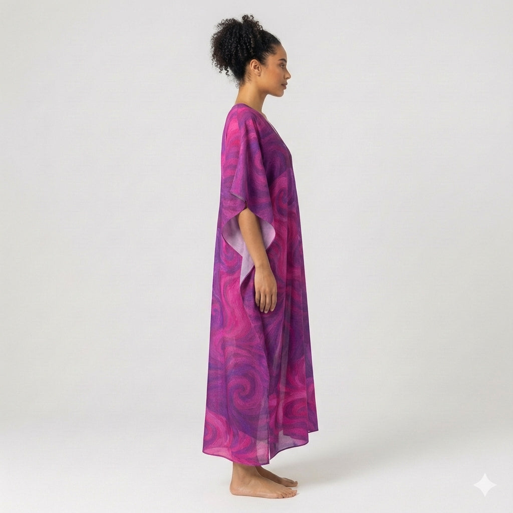 Caftan Purple Storm – Lightweight Organic Cotton Voile