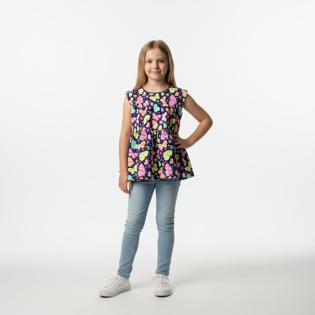 Butterflies Ruffled Top