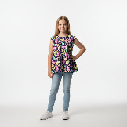 Butterflies Ruffled Top