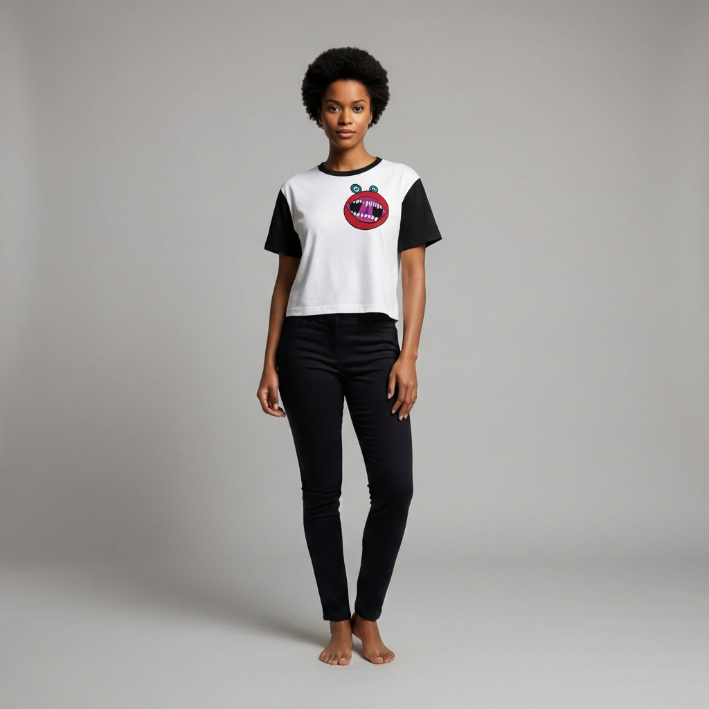 Maine-ish Reverse Women's Two-Tone White Tee