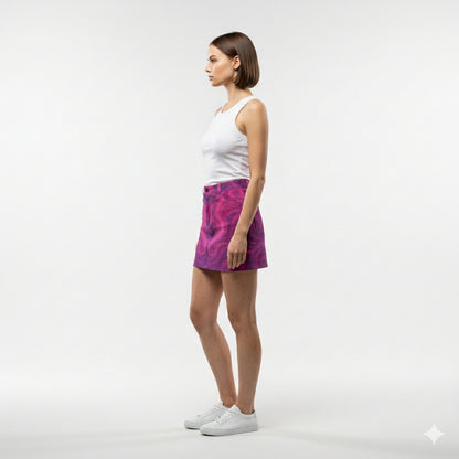 Denim Mini Skirt Purple Storm