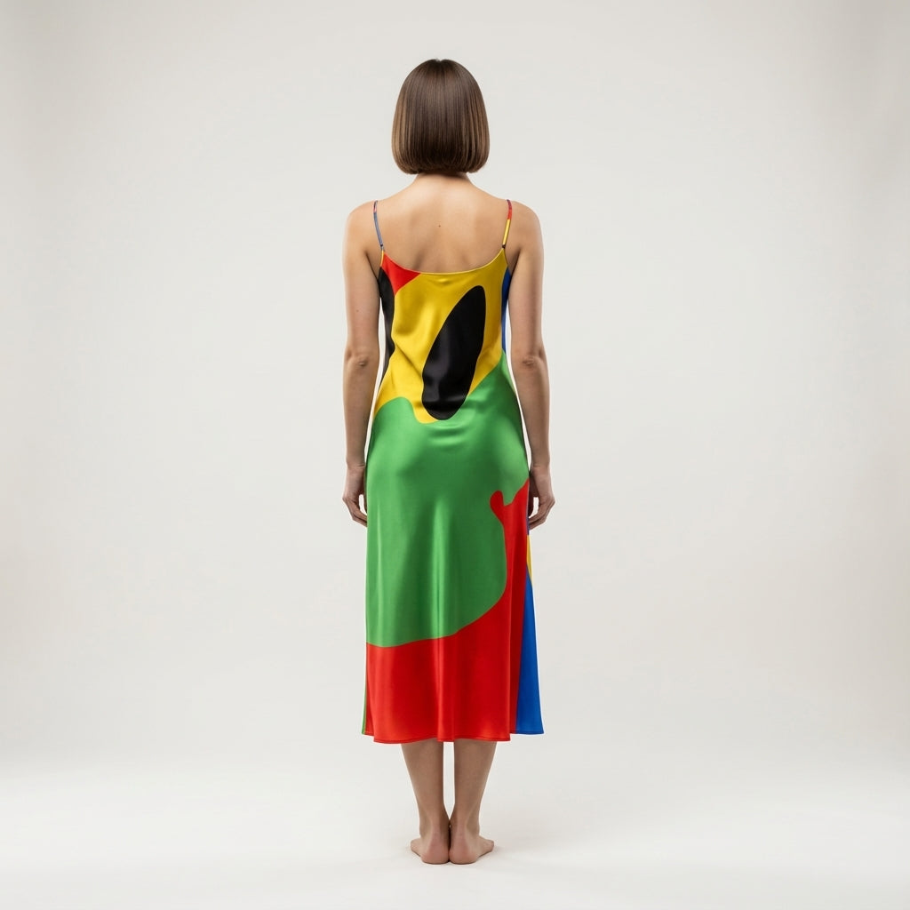 B Dress Lightweight Stretch Silk Satin Slip Dress