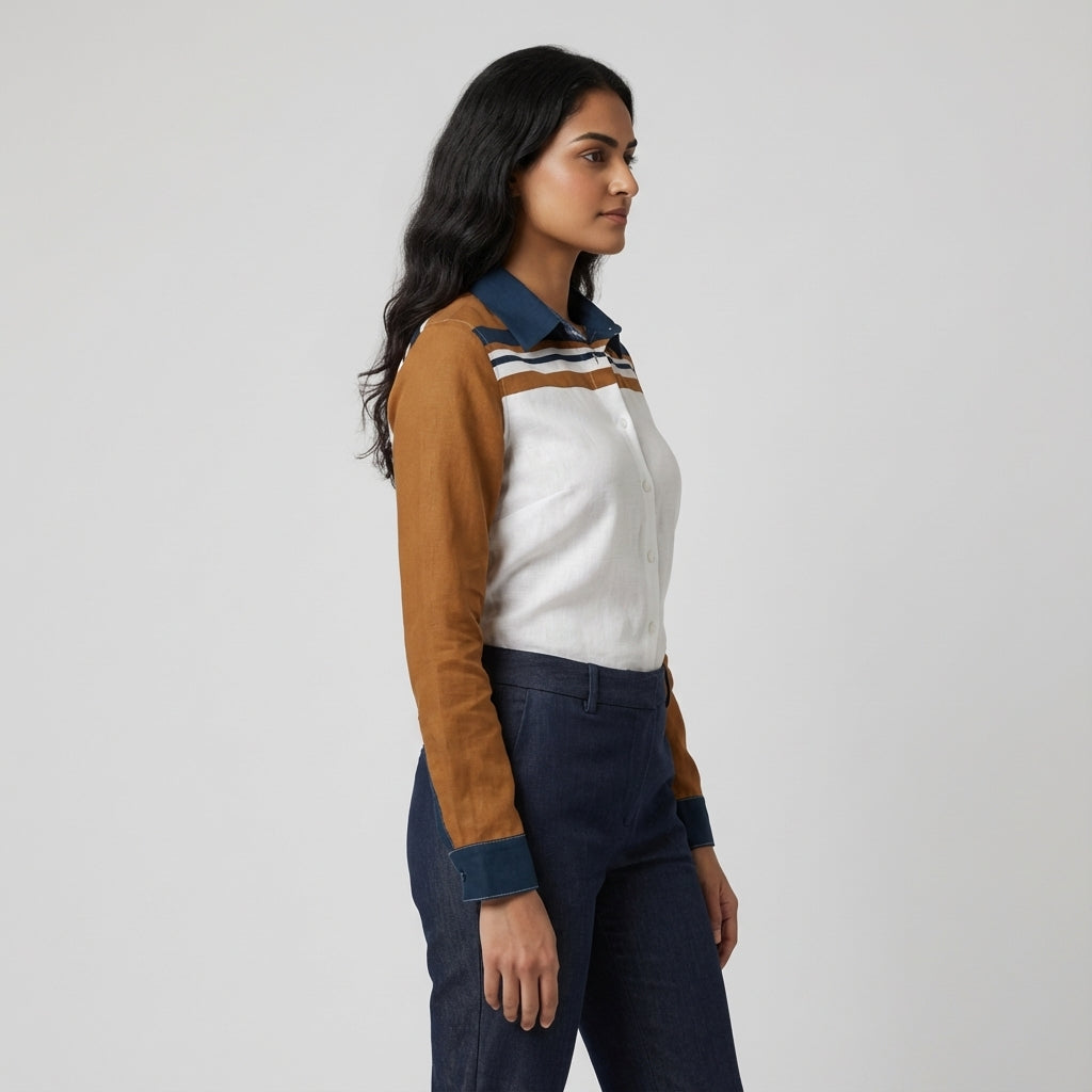 Striped Button Front Shirt