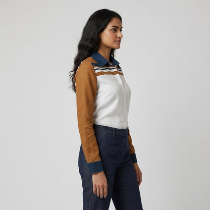 Striped Button Front Shirt