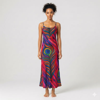 Bia Slip Dress Hot Pink Feather