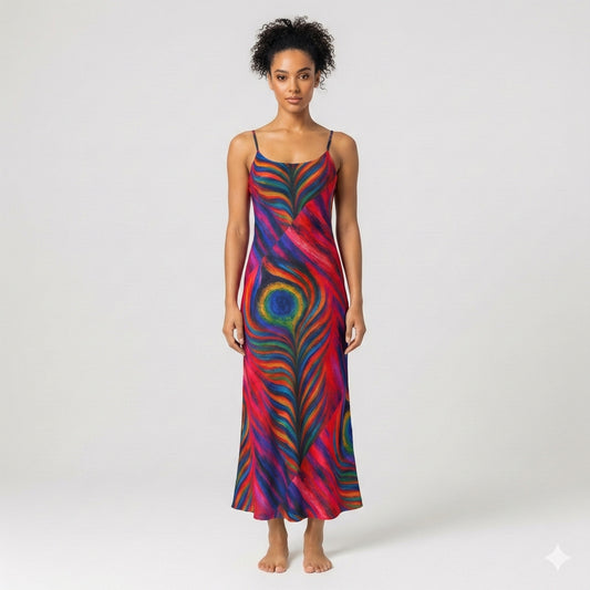 Bia Slip Dress Hot Pink Feather