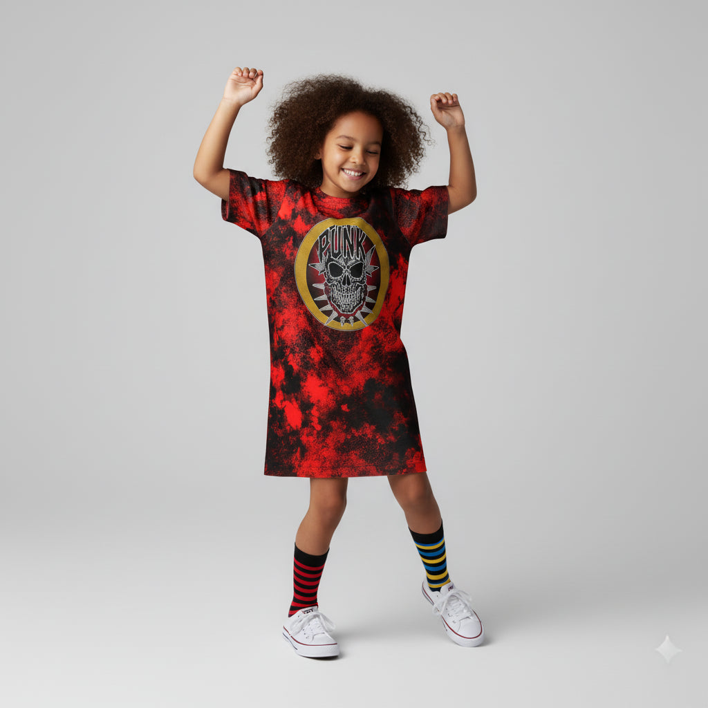 Punk Skull T-Shirt Dress