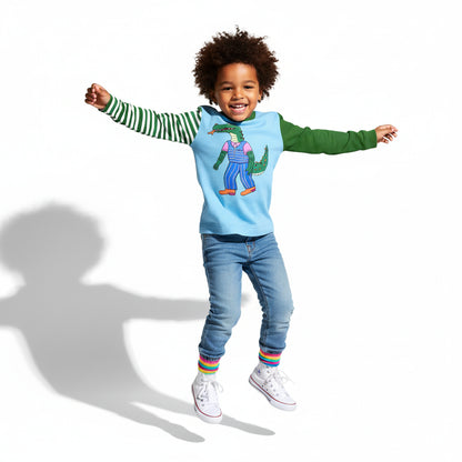 Dapper Crocodile Top – Children’s Long Sleeve T-Shirt