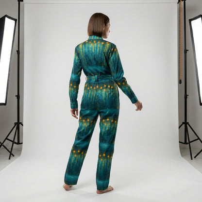 Lightweight Jumpsuit Starlight - Cotton Poplin Button Front