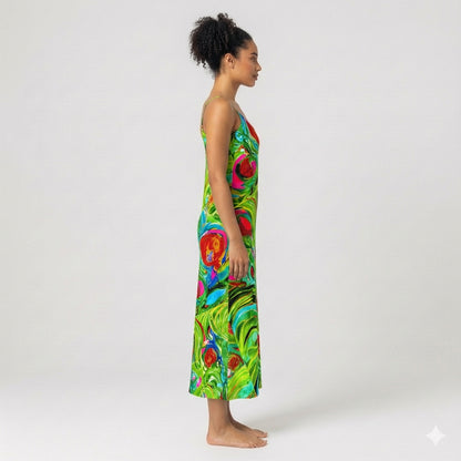 Slip Dress (non Bias) Pink Water Lilies