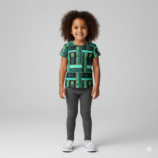 Green Patterned Children's T-Shirt