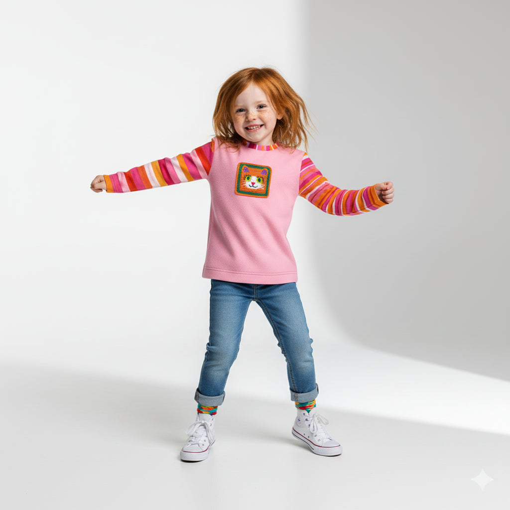Ginger Cat Top – Children’s Long Sleeve T-Shirt