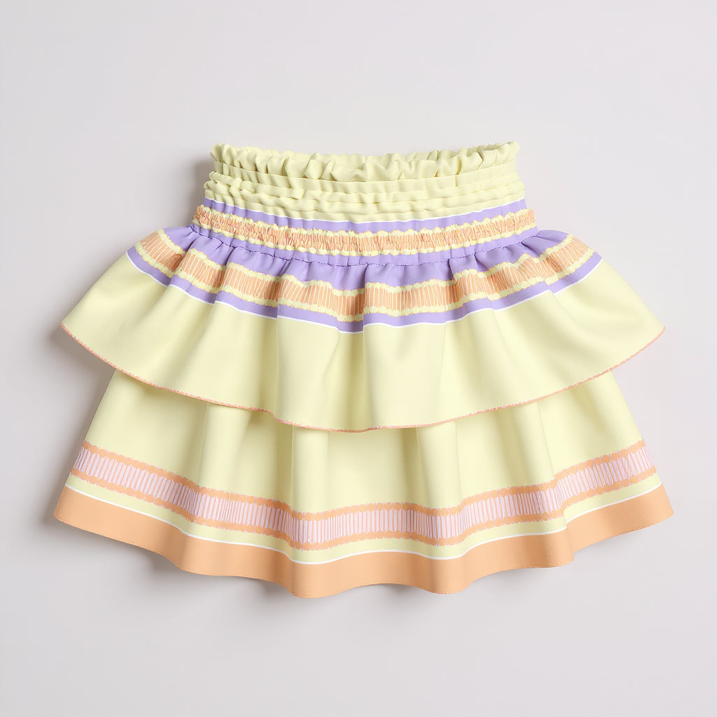 Kid's Smocked Ruffle Skirt in Paquin Pastel