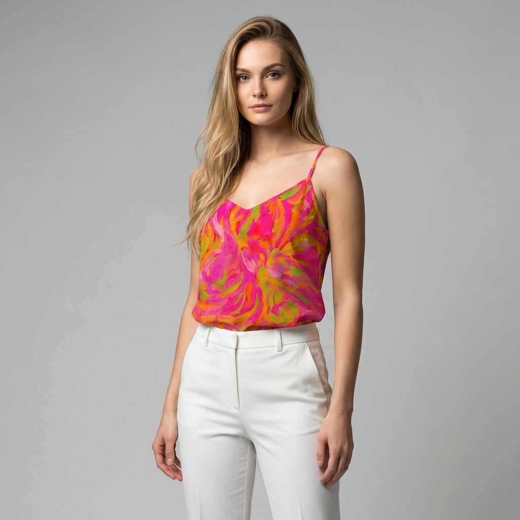 Camisole Pink Noodles in Lightweight Organic Cotton Voile