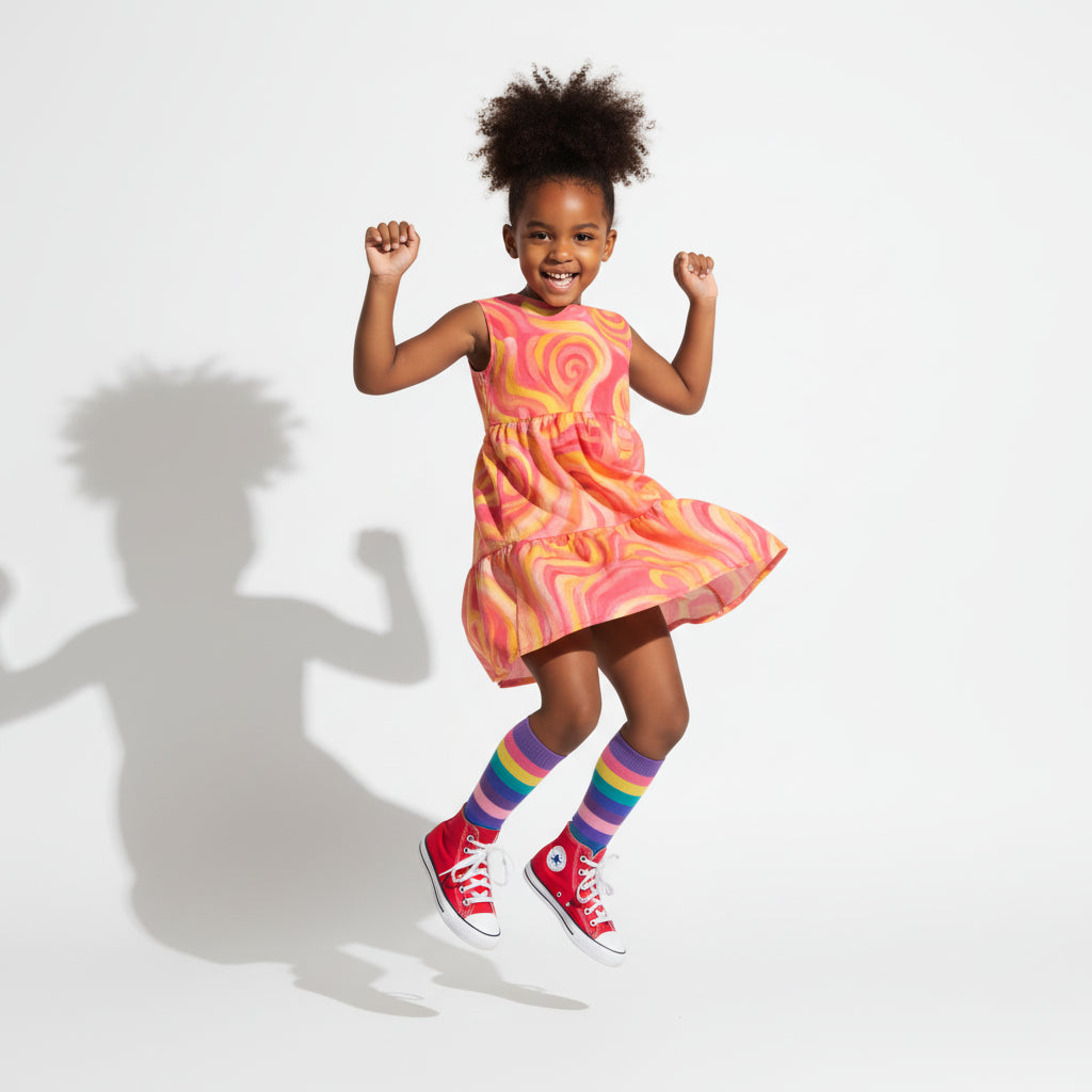 Girl's Dress Sunset Swirls