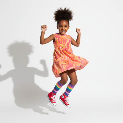 Girl's Dress Sunset Swirls