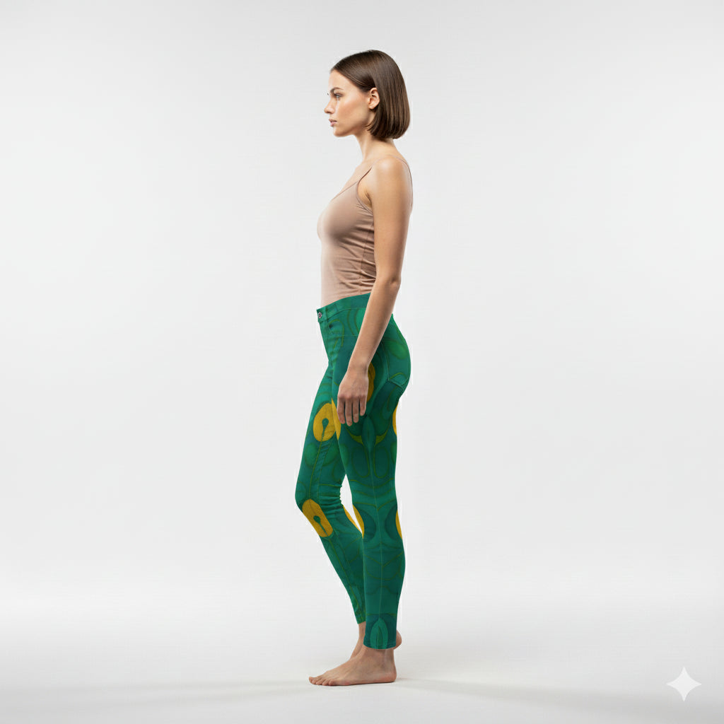 Skinny Jeans Yellow Flowers — Slim Jeans in Heavyweight Stretch Cotton Denim