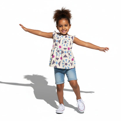 Little Lizzle Sleeveless Ruffle Top - Lined - Periwinkle