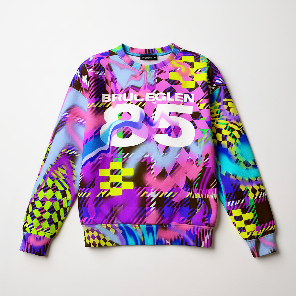 Kid's Chocolate Plaid Scribble Sweatshirt