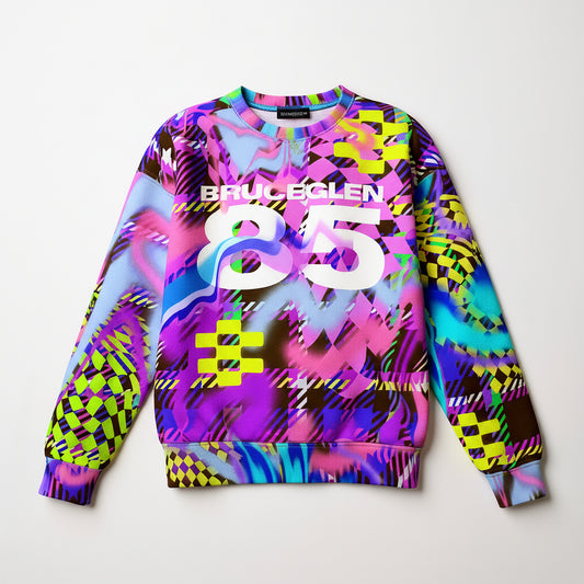 Kid's Chocolate Plaid Scribble Sweatshirt