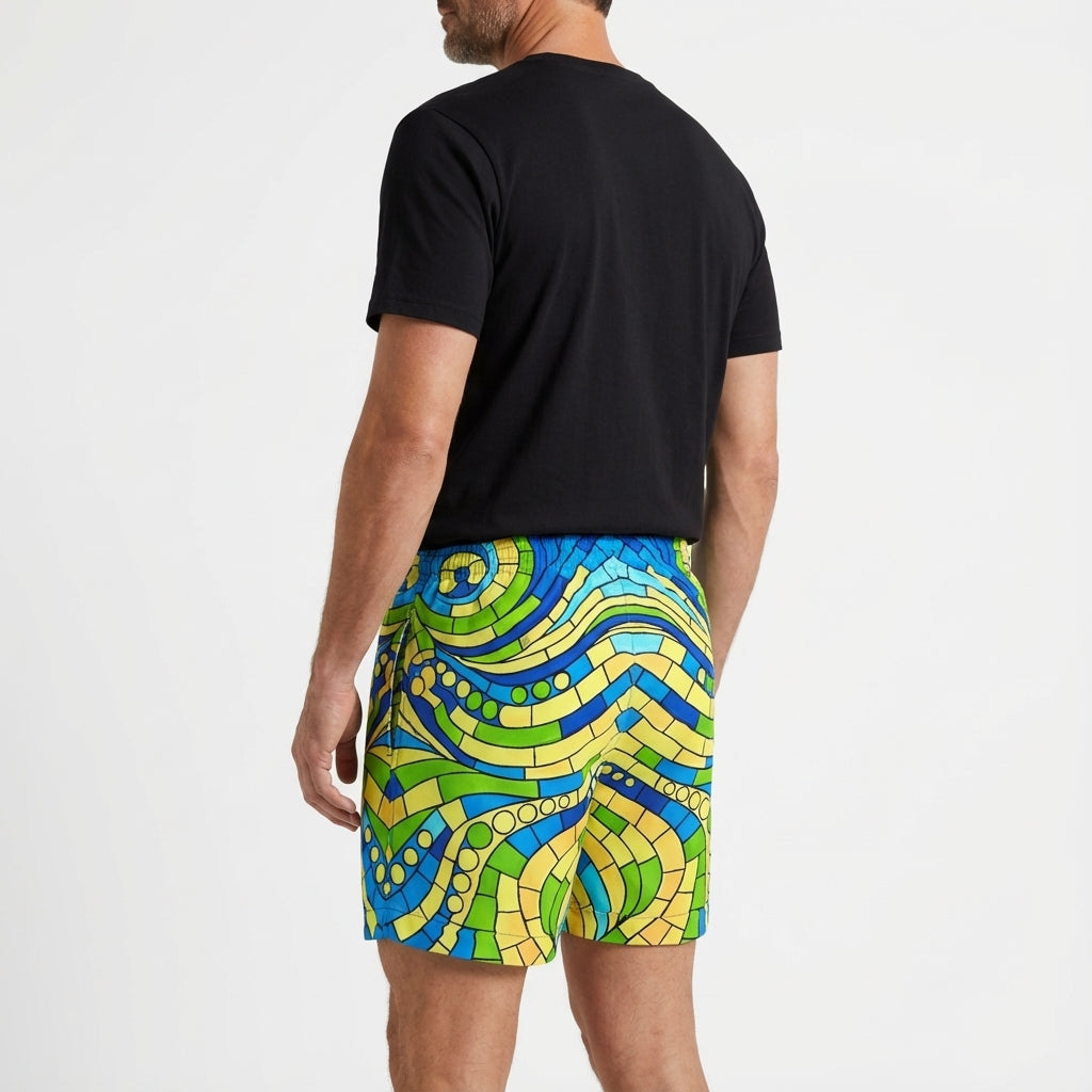 Men's Board Shorts Mosaic 4 – 7" Inseam (Lightweight Cotton Poplin)