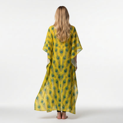 Caftan Yellow Peacock Feathers