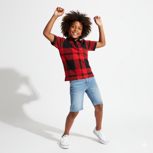 The Biggie Smalls Red + Black Lumberjack Polo Shirt