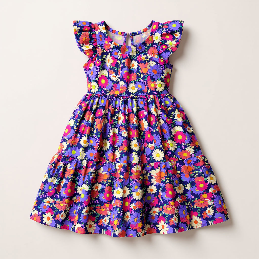 Lovely Floral Ruffled Dress