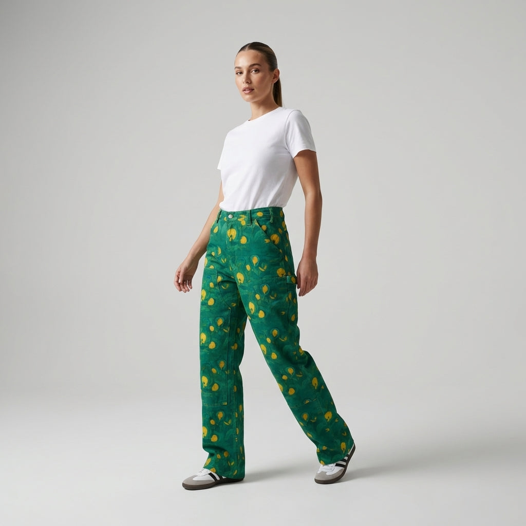 Carpenter Pants Yellow Flowers