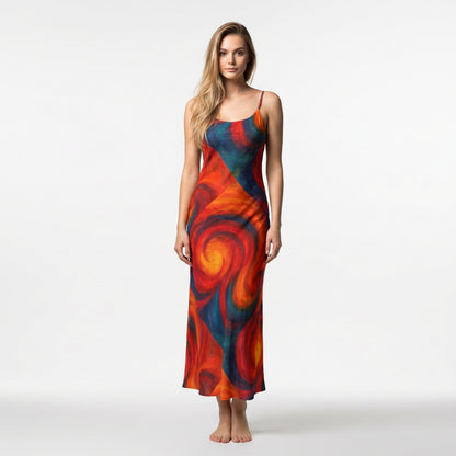 Bias Slip Dress Solar Flares