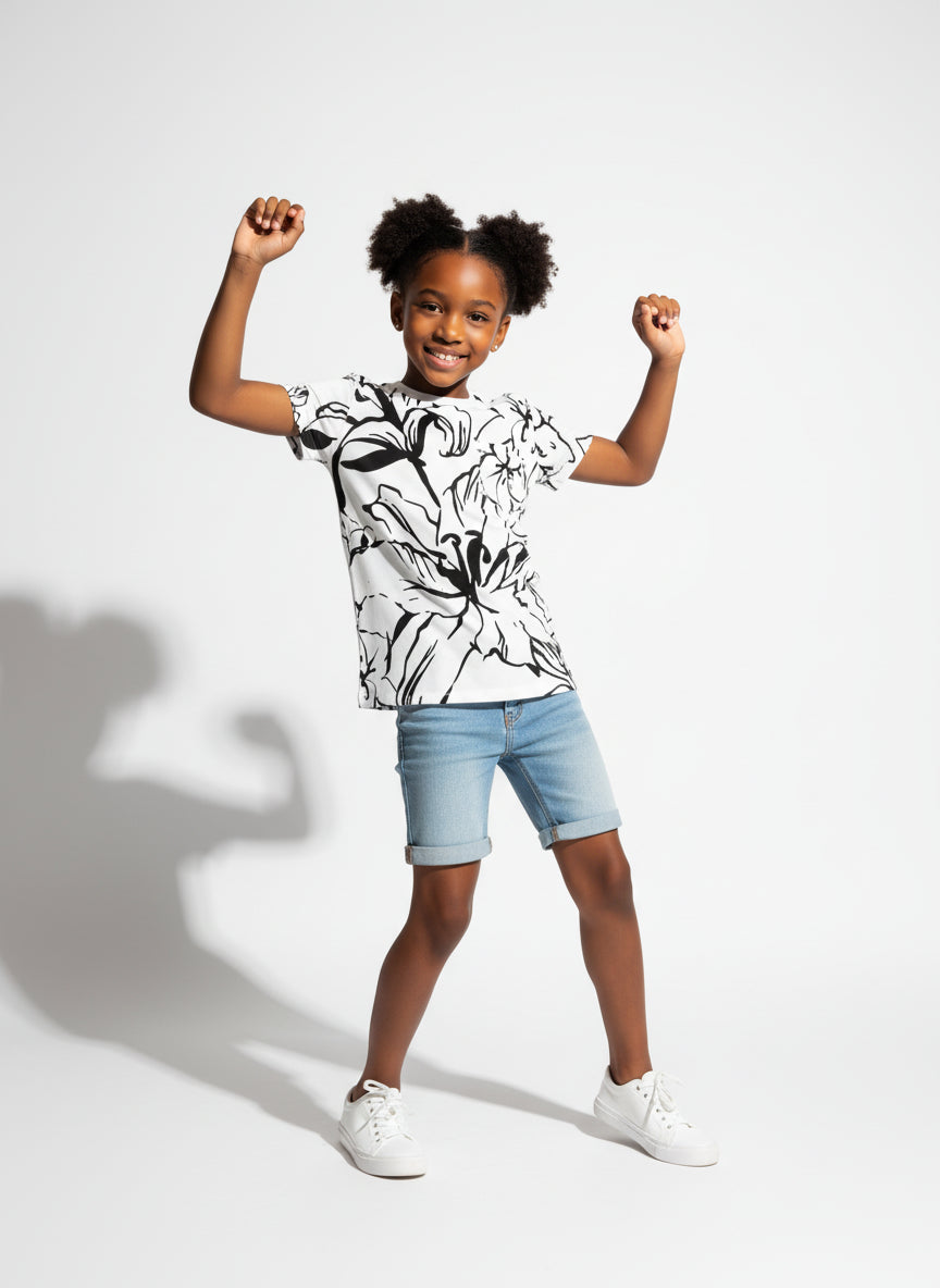 Bayabibe Rose Print Pocket T-Shirt