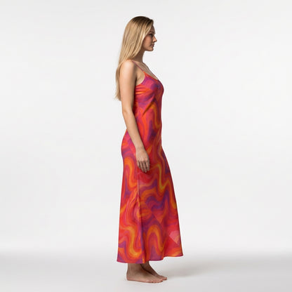 Bias Slip Dress Pink Sunset