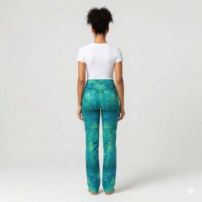 Skinny Jeans Turquoise Watercolors