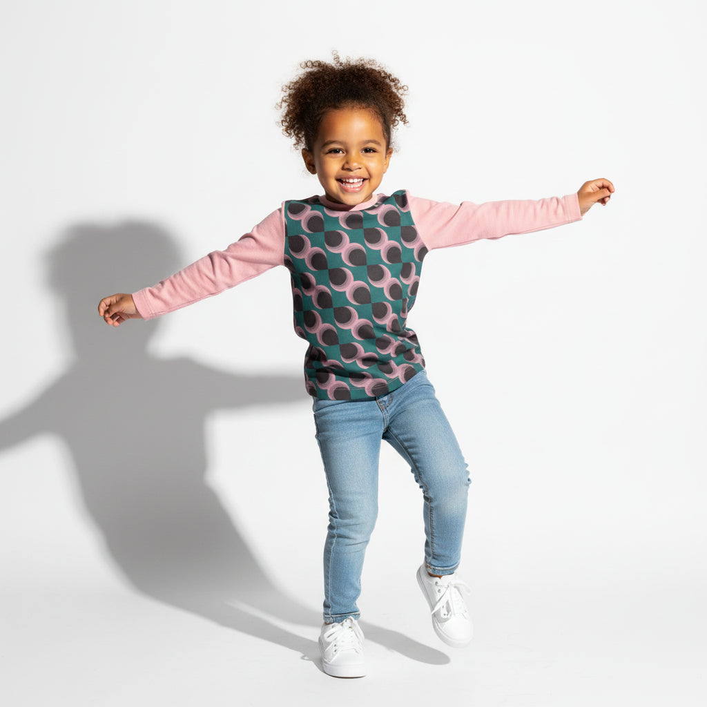 Girls Long Sleeve (pink/green)