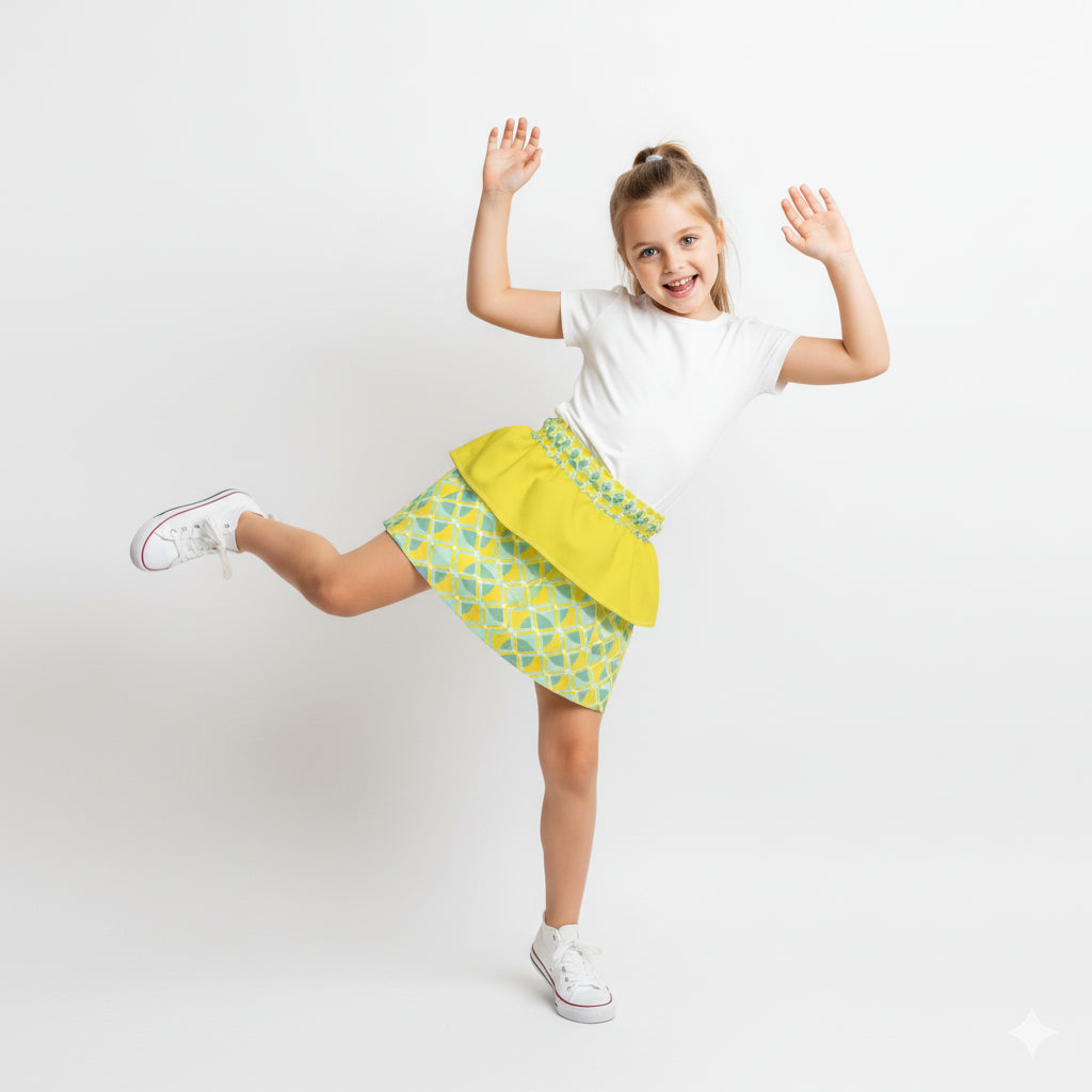 Girls Ruffled Skirt (yellow/green)