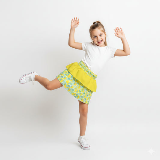 Girls Ruffled Skirt (yellow/green)