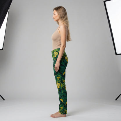 Skinny Jeans Green Leaves - Slim Jeans in Heavyweight Stretch Cotton Denim