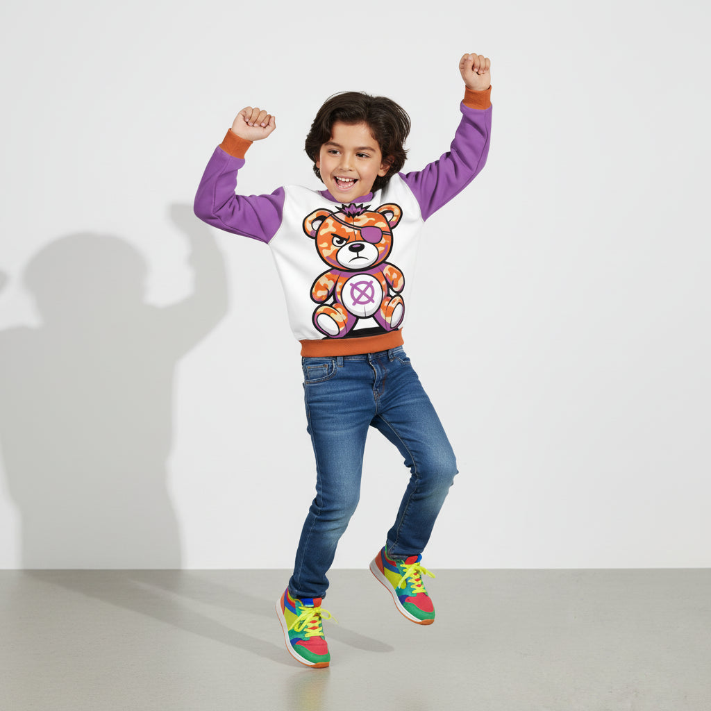 Unisex Orange Camo Toxic Teddy Sweat Shirt