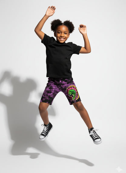 Purple Punk Skull Shorts