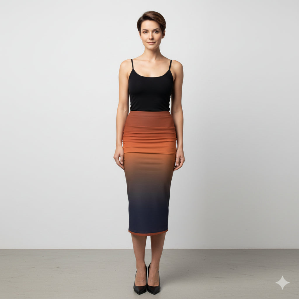 Odyssey Ombre Bodycon Midi Skirt