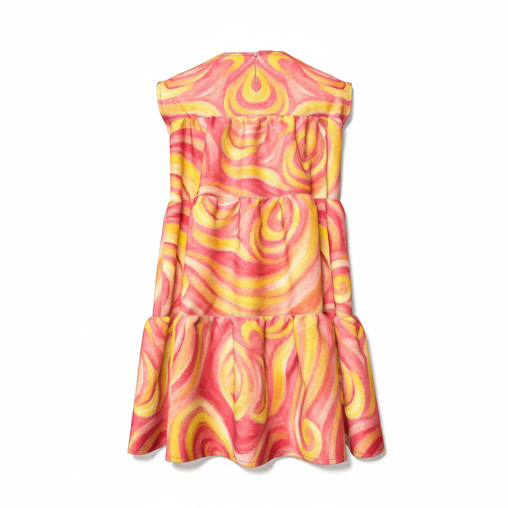 Girl's Dress Sunset Swirls
