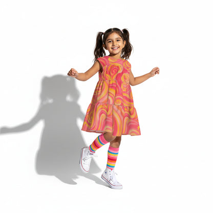 Girl's Dress Sunset Swirls
