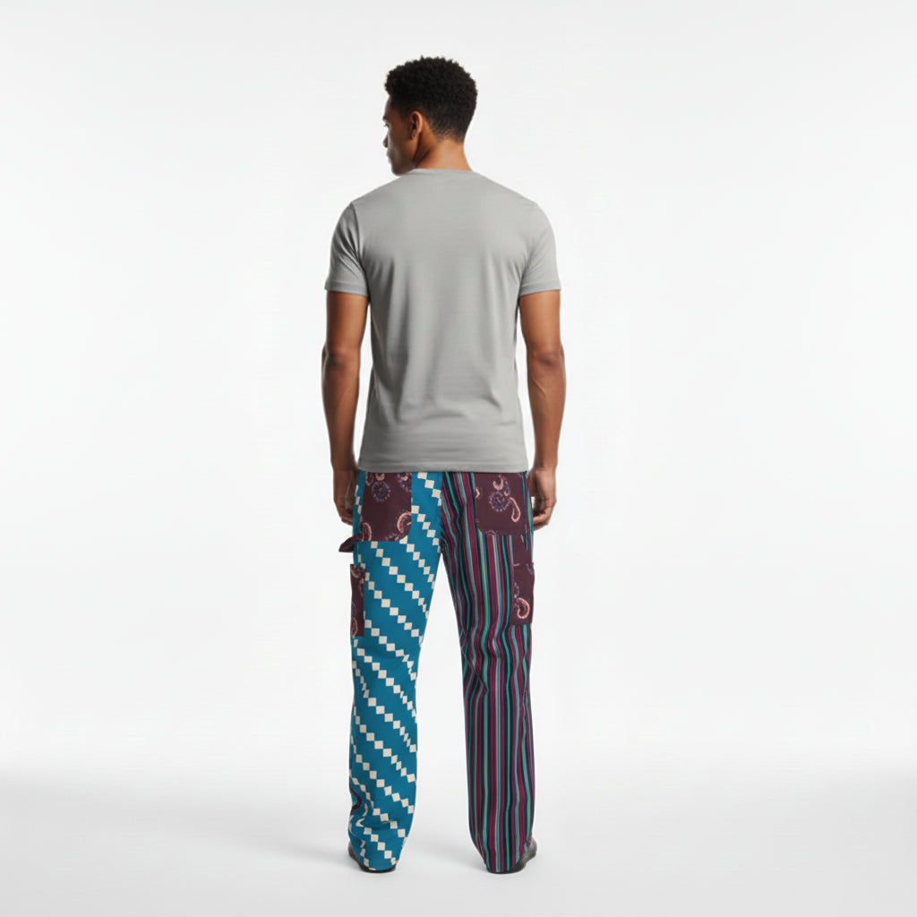 Reverse Boxy Carpenter Pant in Black Heavy Stretch Cotton Twill